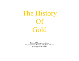 The History of Gold