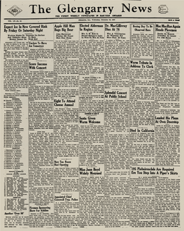 The Glengarry New THS Rihest WEEKLY (Fewspapeb IE EA1TEE» OVTABIO 12.00 a YXAW Alexandria, Ont., Wednesday, December 24, 1947 VOL