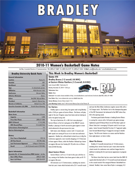 2010-11 Women's Basketball Game Notes