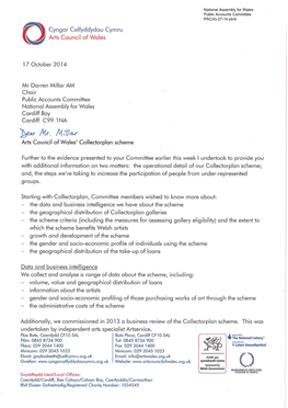 Cyngor Celfyddydau Cymru Arts Council of Wales 17 October 2014