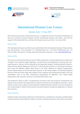 International Disaster Law Course