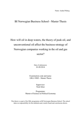 Master Thesis – GRA 19003 September 1, 2014