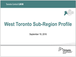 West Toronto Sub-Region Profile