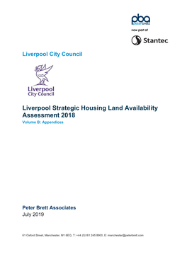 Liverpool Strategic Housing Land Availability Assessment 2018 Volume B: Appendices