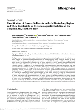 Research Article Identification of Forearc Sediments in the Milin-Zedong Region and Their Constraints on Tectonomagmatic Evolution of the Gangdese Arc, Southern Tibet