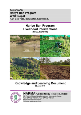Hariyo Ban Program Livelihood Interventions Knowledge And