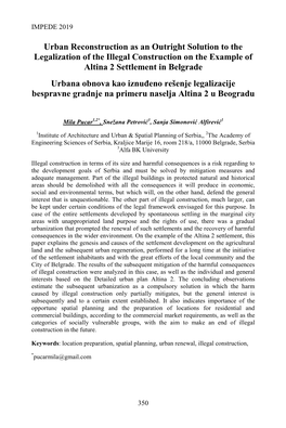 Urban Reconstruction As an Outright Solution to the Legalization of The