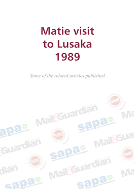 Matie Visit to Lusaka 1989