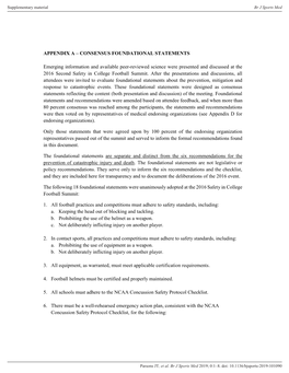 APPENDIX a – CONSENSUS FOUNDATIONAL STATEMENTS Emerging Information and Available Peer-Reviewed Science Were Presented And