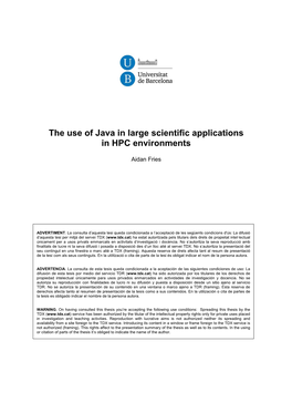 The Use of Java in Large Scientific Applications in HPC Environments