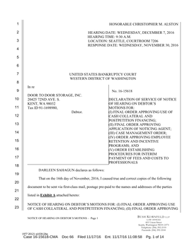 1 2 3 4 5 6 7 8 9 10 11 12 13 14 15 16 17 18 19 20 21 22 23 Honorable Christopher M. Alston Hearing Date