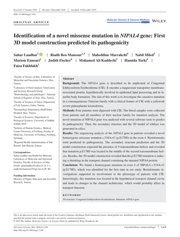 Identification of a Novel Missense Mutation in NIPAL4 Gene: First 3D Model Construction Predicted Its Pathogenicity