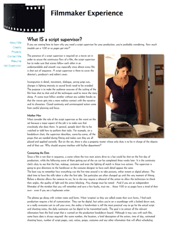 What IS a Script Supervisor?