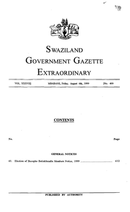 ' Swaziland Government Gazette