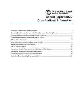 Annual Report 2020 Organizational Information