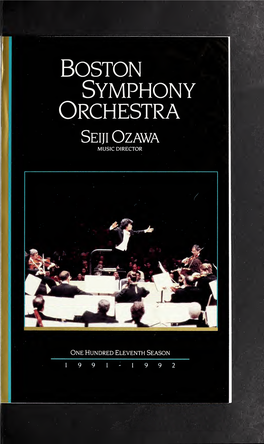 Boston Symphony Orchestra Concert Programs, Season 111, 1991-1992