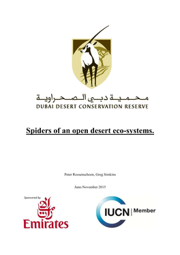 Spiders of an Open Desert Eco-Systems