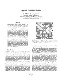 Opponent Modeling in Scrabble