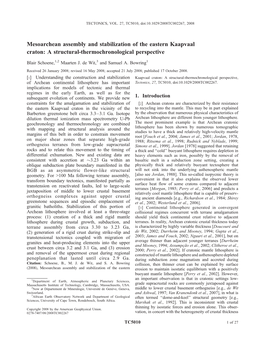 Mesoarchean Assembly and Stabilization of the Eastern Kaapvaal Craton: a Structural-Thermochronological Perspective