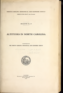 North Carolina Geological Surveys, with List of Publications of Each