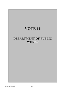 Vote 11 : Public Works