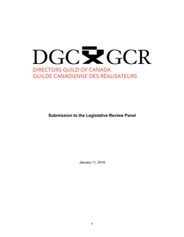 DGC : Submission to the Legislative Review Panel