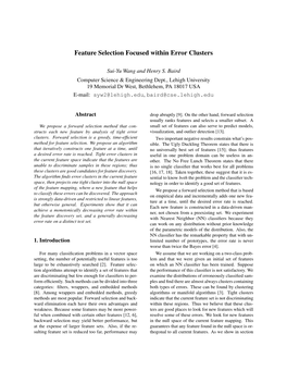 Feature Selection Focused Within Error Clusters