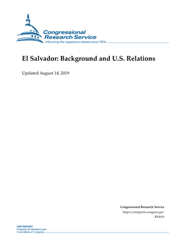 El Salvador: Background and U.S. Relations