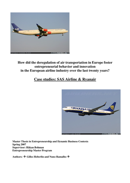 SAS Airline & Ryanair