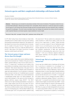 Neisseria Species and Their Complicated Relationships with Human Health