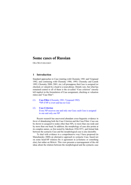 Some Cases of Russian