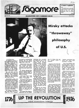 Mirsky Attacks "Throwaway" Philosophy of U.S