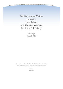 Mediterranean Vision on Water, Population and the Environment for the 21St Century