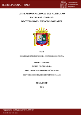Universidad Nacional Del Altiplano Doctorado En