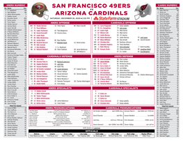 San Francisco 49Ers Arizona Cardinals