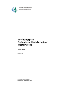 Inrichtingsplan Ecologische Hoofdstructuur Westerwolde