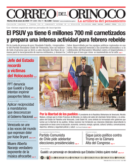 El PSUV Ya Tiene 6 Millones 700 Mil Carnetizados