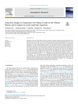 Long-Term Changes in Evaporation Over Siling Co Lake on the Tibetan