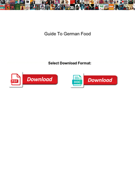 Guide to German Food