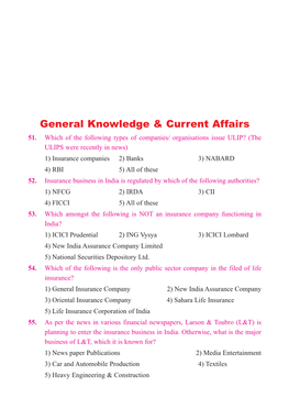 General Knowledge & Current Affairs