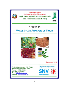 Report on Value Chain Analysis of Timur