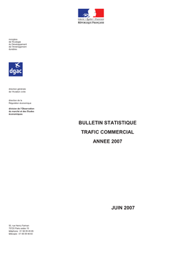 Bulletin Statistique Trafic Commercial Annee 2007 Juin