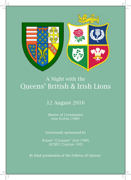 Queens' British & Irish Lions