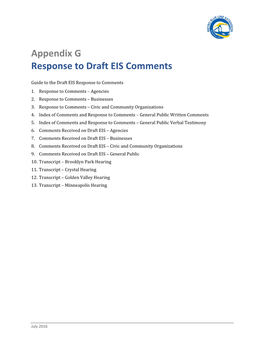 BLRT FEIS Appendix G Response to Comments on Draft