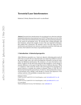 Terrestrial Laser Interferometers