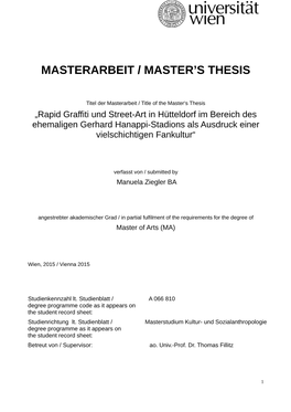 Masterarbeit / Master's Thesis