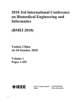 2010 3Rd International Conference on Biomedical Engineering and Informatics