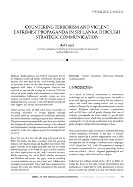 Countering Terrorism and Violent Extremist Propaganda in Sri Lanka