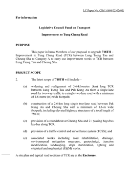 Improvement to Tung Chung Road