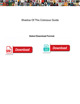 Shadow of the Colossus Guide